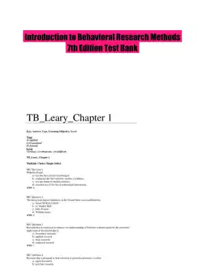 Introduction to Behavioral Research Methods 7th Edition Test Bank