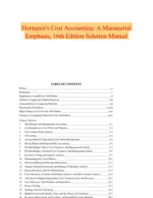Horngren's Cost Accounting: A Managerial Emphasis, 16th Edition Solution Manual