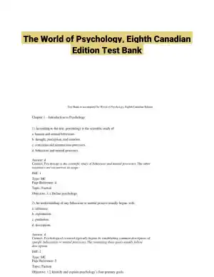 The World of Psychology, Eighth Canadian Edition Test Bank