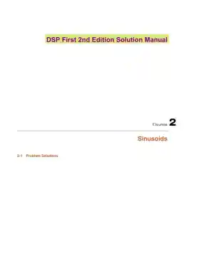 DSP First 2nd Edition Solution Manual