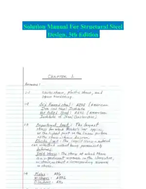 Solution Manual For Structural Steel Design, 5th Edition