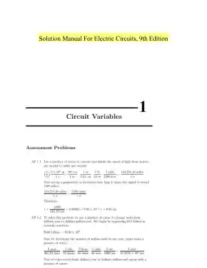 Solution Manual For Electric Circuits, 9th Edition