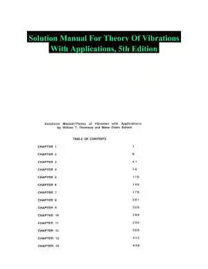 Solution Manual For Theory Of Vibrations With Applications, 5th Edition