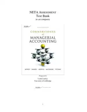 Cornerstones of Managerial Accounting 2nd Edition Test Bank