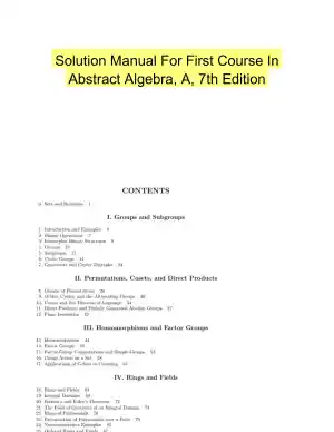Solution Manual For First Course In Abstract Algebra, A, 7th Edition