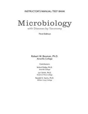 Test Bank For Microbiology With Diseases By Taxonomy, 3rd Edition