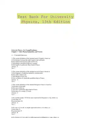 Test Bank For University Physics, 13th Edition