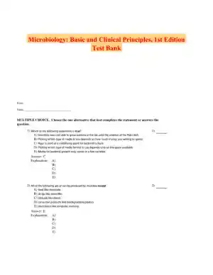 Microbiology: Basic and Clinical Principles, 1st Edition Test Bank