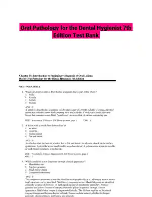 Oral Pathology for the Dental Hygienist 7th Edition Test Bank