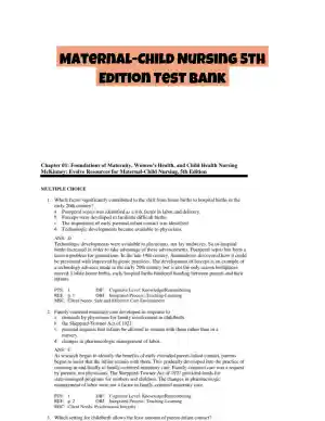 Maternal-Child Nursing 5th Edition Test Bank