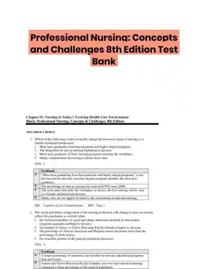 Professional Nursing: Concepts and Challenges 8th Edition Test Bank