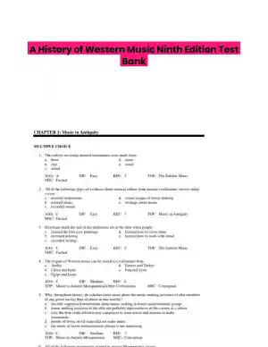 A History of Western Music Ninth Edition Test Bank
