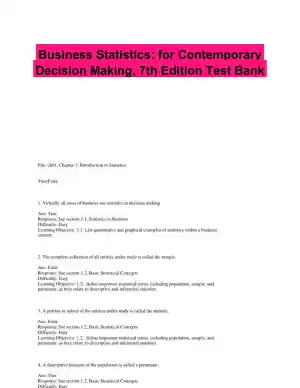 Business Statistics: for Contemporary Decision Making, 7th Edition Test Bank
