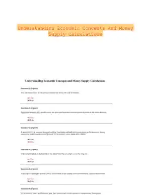 Understanding Economic Concepts And Money Supply Calculations