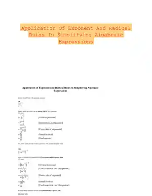 Application Of Exponent And Radical Rules In Simplifying Algebraic Expressions