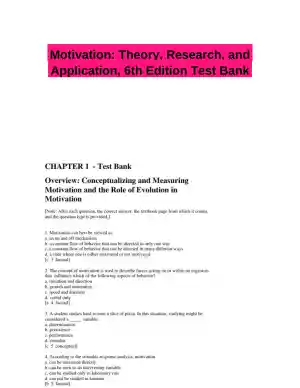 Motivation: Theory, Research, and Application, 6th Edition Test Bank