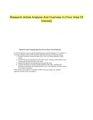 Research Article Analysis And Overview In [Your Area Of Interest]