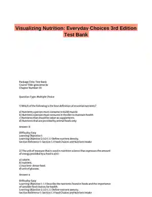 Visualizing Nutrition: Everyday Choices 3rd Edition Test Bank