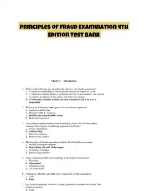 Principles of Fraud Examination 4th Edition Test Bank