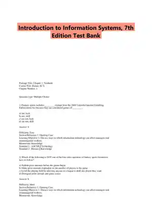 Introduction to Information Systems, 7th Edition Test Bank