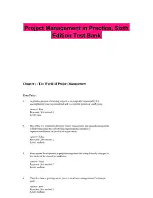 Project Management in Practice, Sixth Edition Test Bank