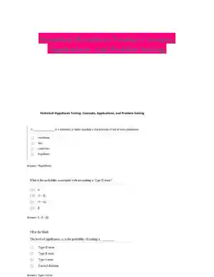 Statistical Hypothesis Testing: Concepts, Applications, And Problem Solving
