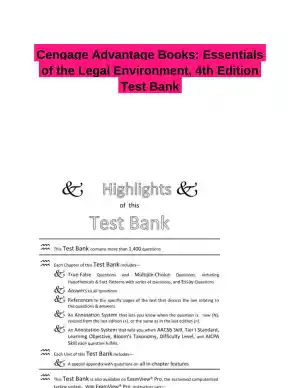 Cengage Advantage Books: Essentials of the Legal Environment, 4th Edition Test Bank