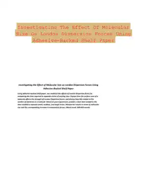 Investigating The Effect Of Molecular Size On London Dispersion Forces Using Adhesive-Backed Shelf Paper