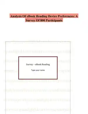 Analysis Of eBook Reading Device Preferences: A Survey Of 800 Participants