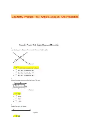 Geometry Practice Test: Angles, Shapes, And Properties