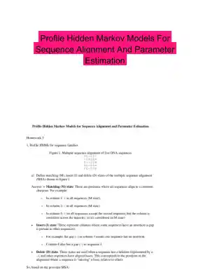 Profile Hidden Markov Models For Sequence Alignment And Parameter Estimation
