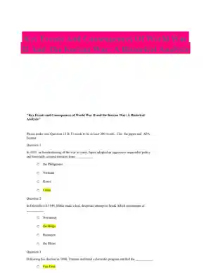 Key Events And Consequences Of World War II And The Korean War: A Historical Analysis