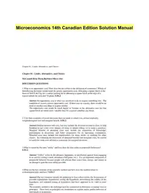Microeconomics 14th Canadian Edition Solution Manual