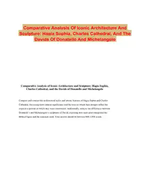 Comparative Analysis Of Iconic Architecture And Sculpture: Hagia Sophia, Charles Cathedral, And The Davids Of Donatello And Michelangelo