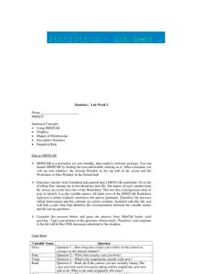 Statistics � Lab Week 2