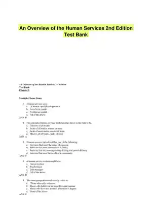 An Overview of the Human Services 2nd Edition Test Bank