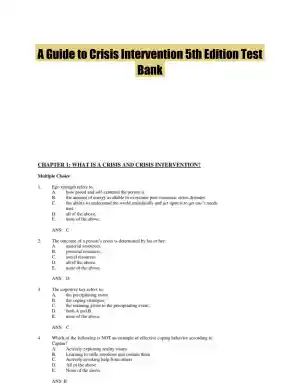 A Guide to Crisis Intervention 5th Edition Test Bank