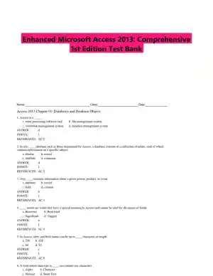 Enhanced Microsoft Access 2013: Comprehensive 1st Edition Test Bank