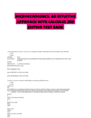 Microeconomics: An Intuitive Approach with Calculus 2nd Edition Test Bank