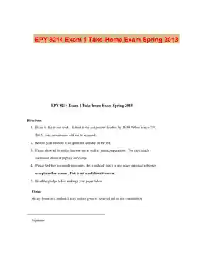 EPY 8214 Exam 1 Take-Home Exam Spring 2013