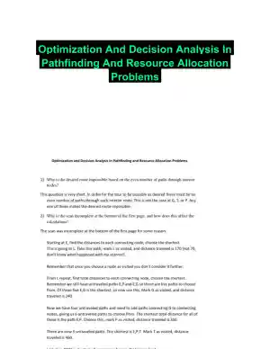 Optimization And Decision Analysis In Pathfinding And Resource Allocation Problems