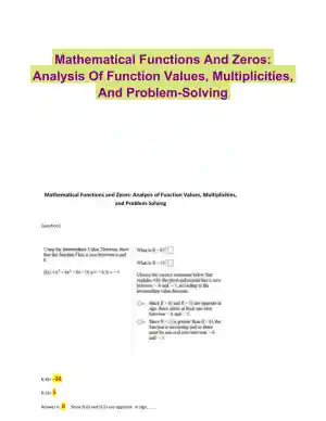 Mathematical Functions And Zeros: Analysis Of Function Values, Multiplicities, And Problem-Solving