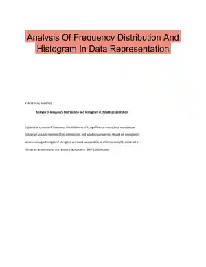 Analysis Of Frequency Distribution And Histogram In Data Representation