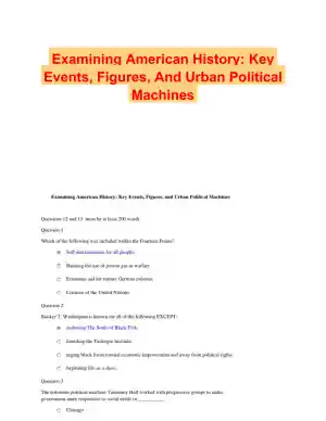 Examining American History: Key Events, Figures, And Urban Political Machines
