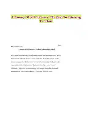 A Journey Of Self-Discovery: The Road To Returning To School