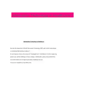 Information Technology In Healthcare 1