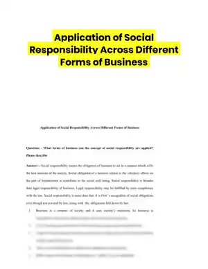 Application of Social Responsibility Across Different Forms of Business