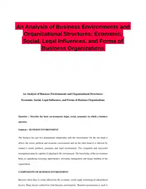 An Analysis of Business Environments and Organizational Structures