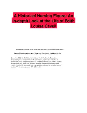 A Historical Nursing Figure: An In-depth Look at the Life of Edith Louisa Cavell