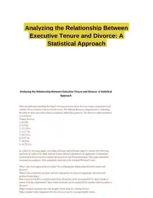 Analyzing the Relationship Between Executive Tenure and Divorce: A Statistical Approach